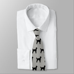 Corbata El caniche estándar siluetea el modelo gris y