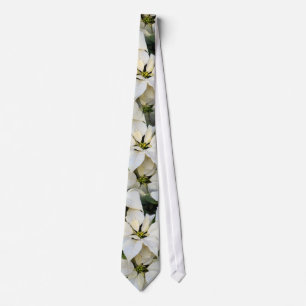 Corbata El casarse blanco de los Poinsettias