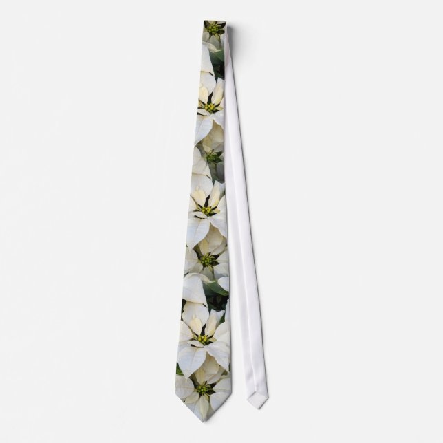 Corbata El casarse blanco de los Poinsettias (Anverso)