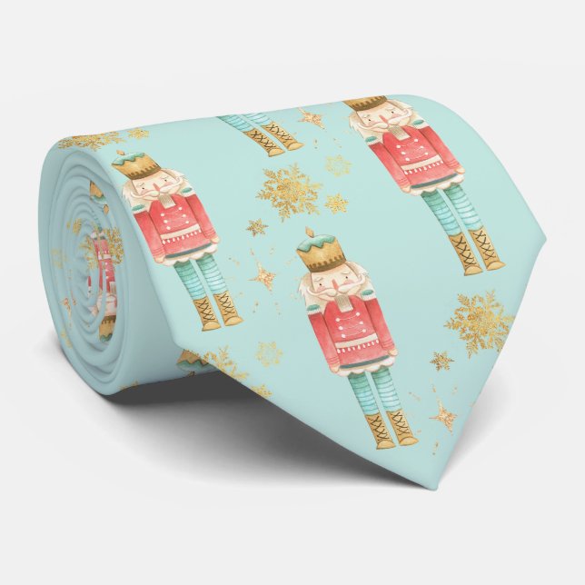 Corbata El Cascanueces de Navidad Copos de Nieve Dorados A (Enrollado)