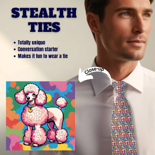 Corbata El colorido empate rosado Stealth de Poodle Lover