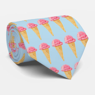 Corbata El cono de helado de fresa tejó el modelo