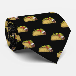 Corbata El divertido patrón de comida mexicana de taco ne