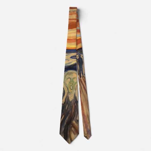 Corbata El empate de los hombres con el grito de Munch (Anverso)