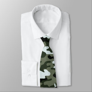 Corbata El empate masculino del camuflaje verde