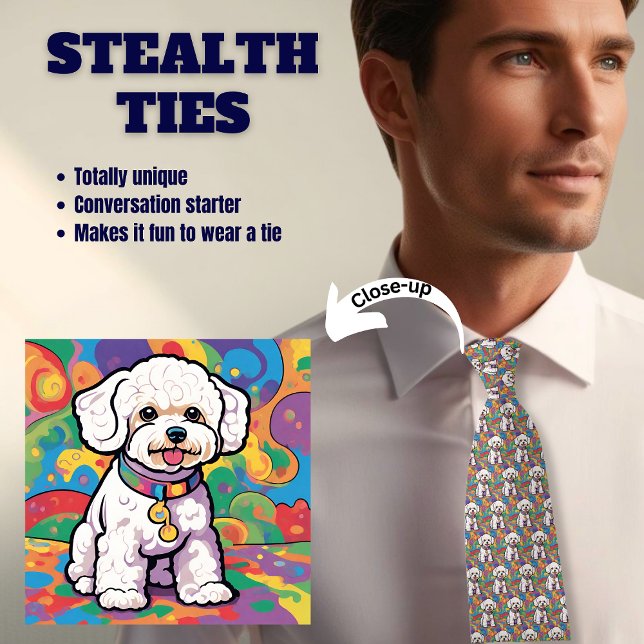 Corbata El empate sigiloso de Bichon Frise Dog Lover (Subido por el creador)