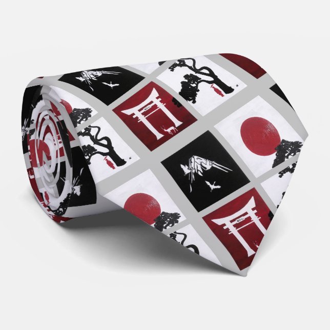 Corbata El Espíritu Japonés Pintura de Alfred Fox (Enrollado)