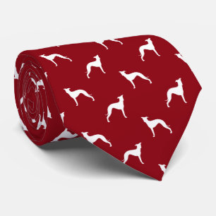 Corbata El galgo italiano siluetea rojo y blanco