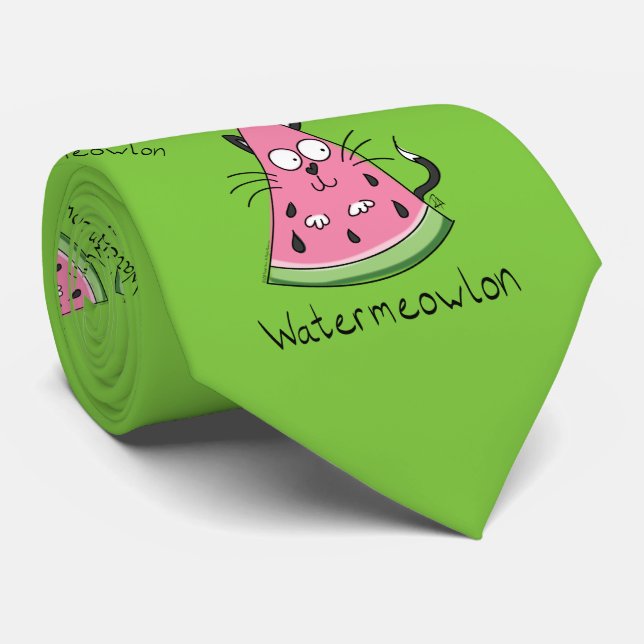 Corbata El gato de Watermeowlon es gracioso para los hombr (Enrollado)