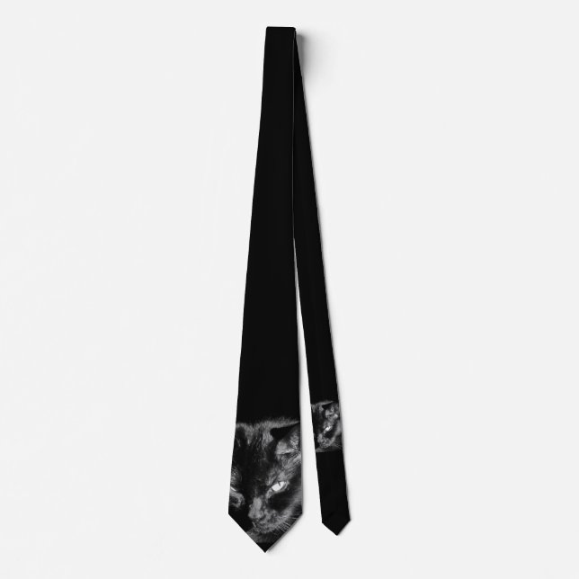 Corbata El gato negro afortunado le está mirando (Anverso)