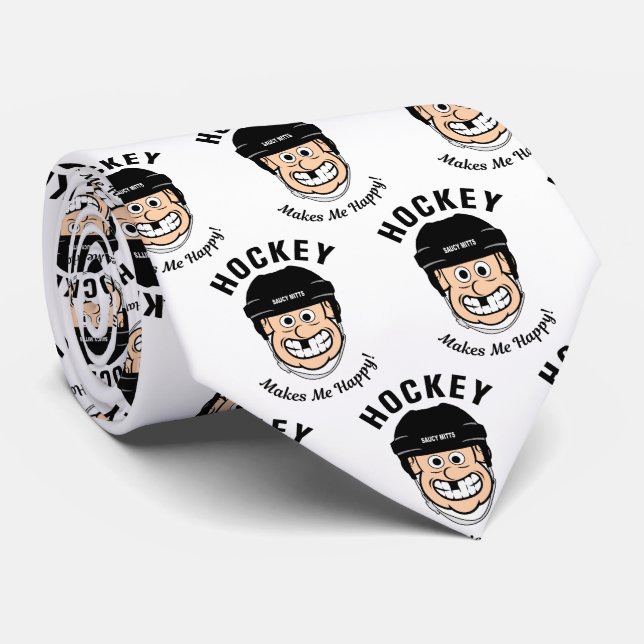 Corbata El hockey me hace feliz Personalizado (Enrollado)