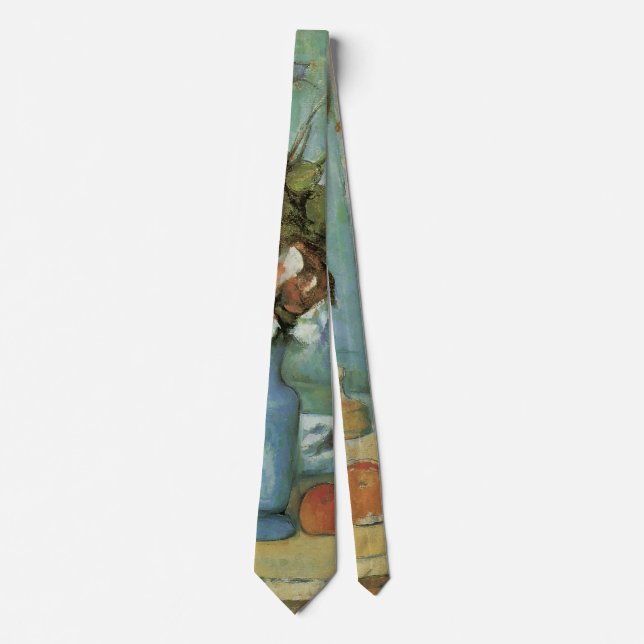 Corbata El jarrón azul (Flores y frutas) de Paul Cézanne (Anverso)