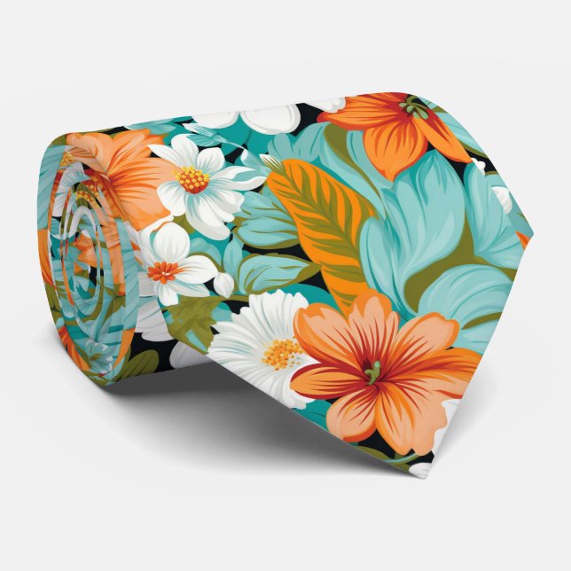 Corbata El lazo retro hawaiano (Enrollado)