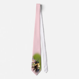 Corbata El lazo rosado de la abeja,