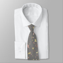 Corbata El oro mate y el oro Rosa brillan en gris oscuro c