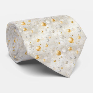 Corbata El oro y el champán blanco burbujeando en blanco
