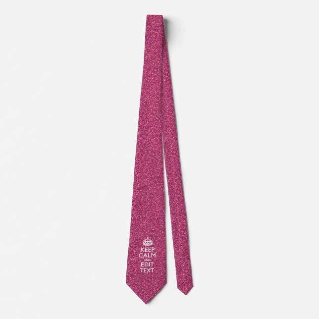 Corbata El rosa personalizado GUARDA CALMA Y su texto (Anverso)