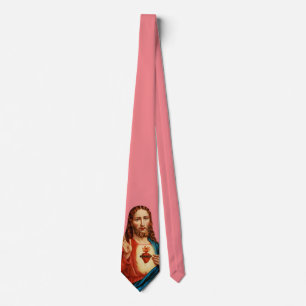 Corbata El Sagrado Corazón De Jesús Retrato De Arte Fino