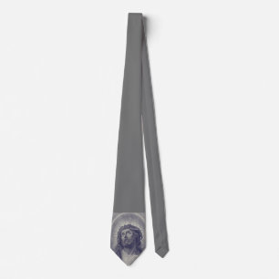 Corbata El Santo Rostro De Jesús Con Corona De Espinas Art