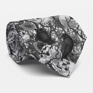 Corbata El secreto de Raven. Ilustracion gótico oscuro y m