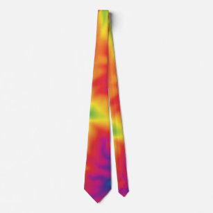 Corbata El tinte de arcoiris retro groovy de los años 70 