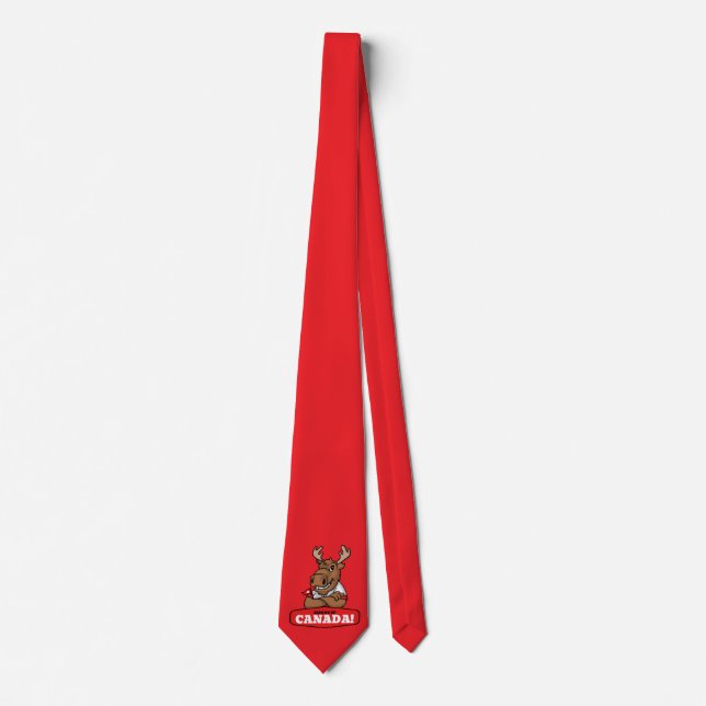Corbata ¡Elbows Up Canada! Funny Moose Necktie (Anverso)