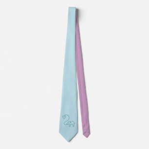 Corbata Elefante con corazón de una línea + fondo.