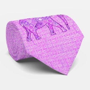 Corbata Elefante del remolino del fractal - púrpura y