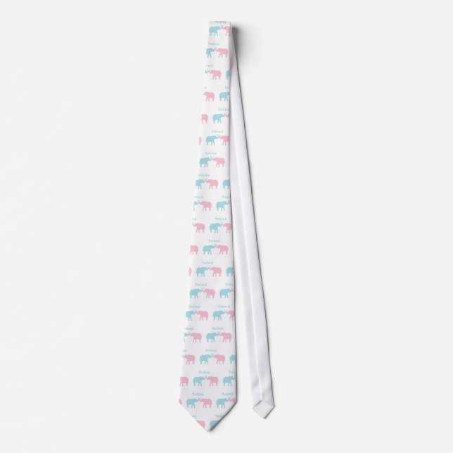 Corbata Elefante Doble Rosa Y Azul (Anverso)
