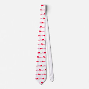 Corbata Elefante en rojo y rosa