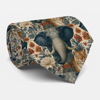 Corbata Elefante Indio Tigre de Bengala Chintz Vintage