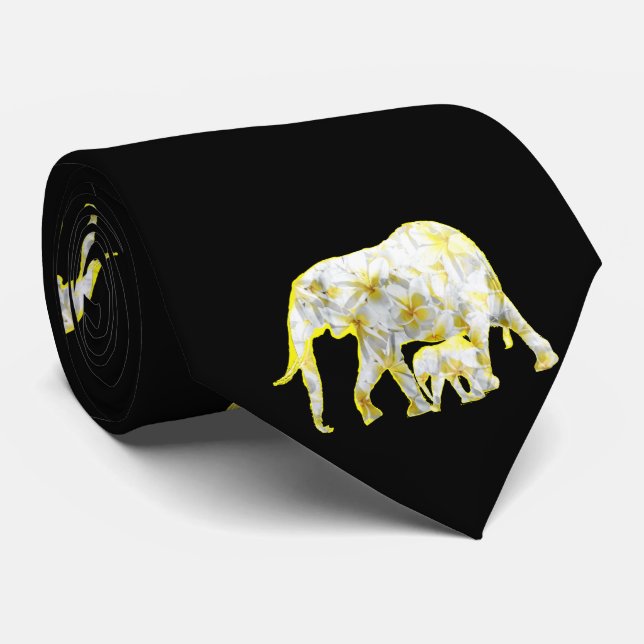 Corbata Elefantes Frangipani, corbatas de cuello (Enrollado)