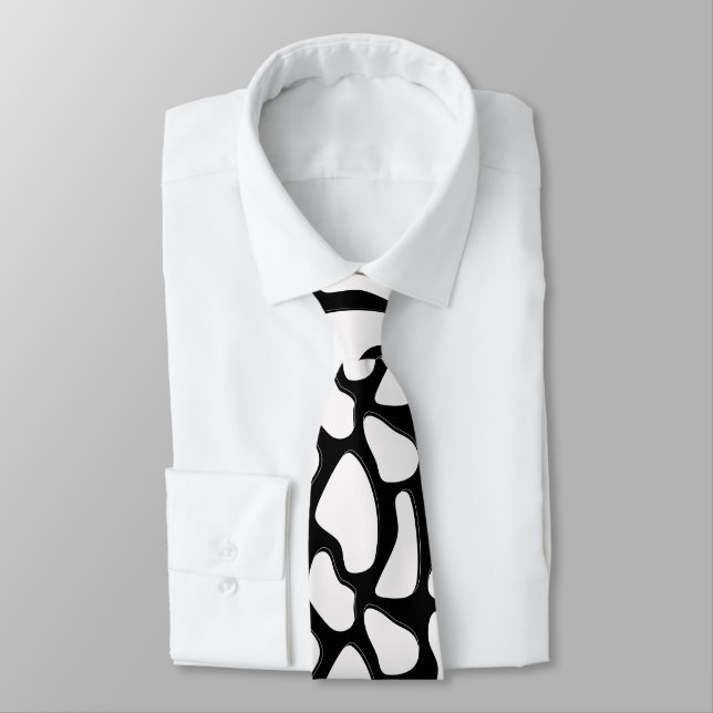 Corbata Elegancia Blanco Negro (Atado)