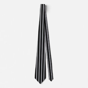Corbata Elegancia clásica de rayas verticales gris y negro