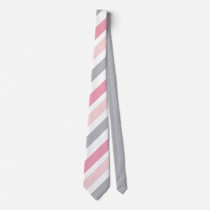Corbata Elegancia Clásica Tiras Gris Rosa Pink Pastel Suav