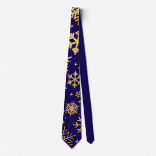 Corbata Elegancia de copo de nieve dorado - Necktie de vac