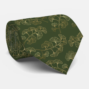 Corbata Elegancia de Ginkgo Esmeralda – Botánico de Lujo e