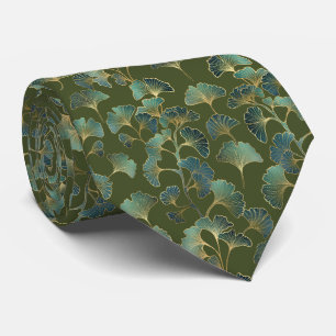 Corbata Elegancia de Ginkgo Esmeralda – Botánico de Lujo e