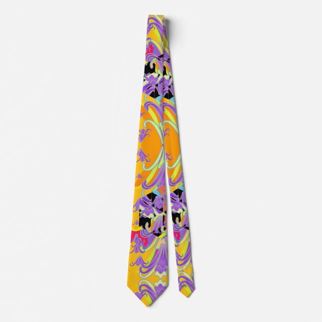 Corbata Elegancia de Lirios Purpura (Anverso)