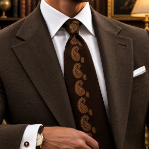 Corbata Elegancia de Paisley Marrón Antiguo Patrimonio
