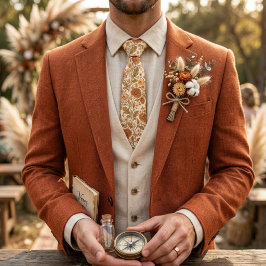 Corbata Elegancia floral de otoño vintage