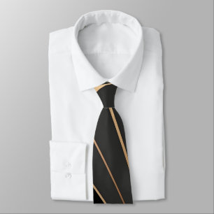 Corbata Elegancia geométrica de abanico dorado Art Déco