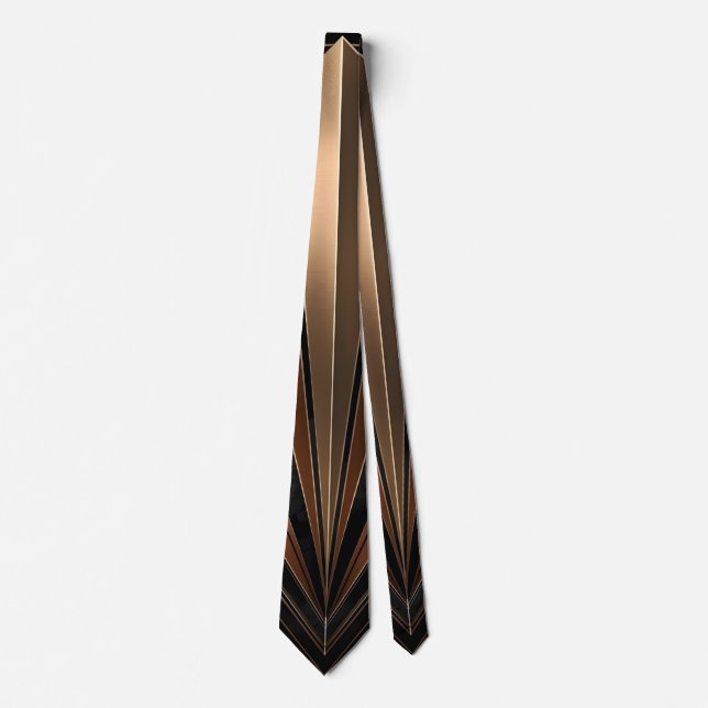 Corbata Elegancia geométrica metálica Art Deco (Anverso)