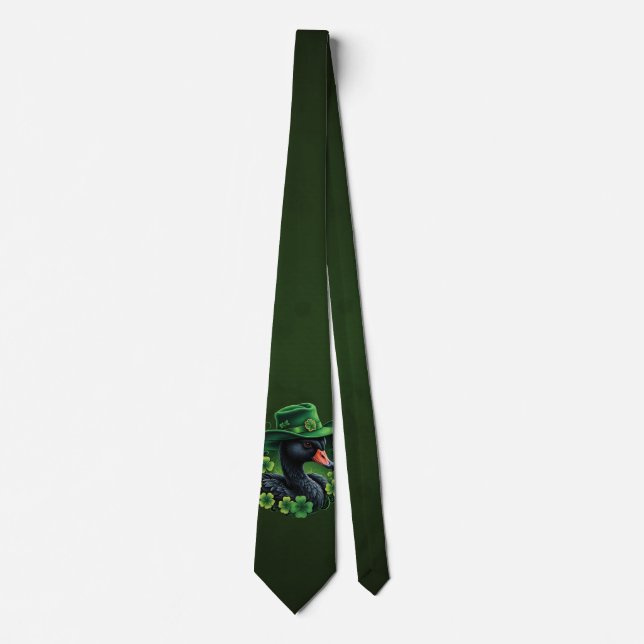 Corbata Elegancia irlandesa, el cisne negro de San Patrici (Anverso)