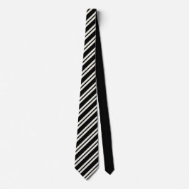 Corbata Elegant black &white stripes groomsmen wedding