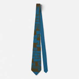 Corbata Elegant blue &brown abstract pattern 