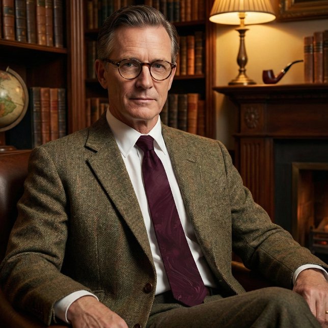 Corbata Elegant Burgundy Marble Swirl Pattern (Subido por el creador)