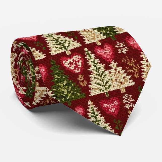 Corbata Elegant Festive Christmas Tree Pattern  (Enrollado)