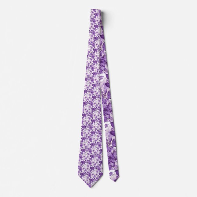 Corbata Elegant floral pattern in purple tones (Anverso)
