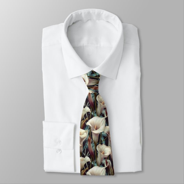 Corbata Elegant Gifts For Him Calla Lilies Floral (Atado)